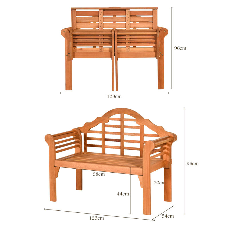 Desbois Solid Wood Teak Outdoor Bench