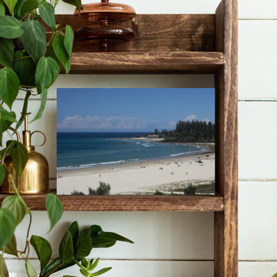 Tourists On The Beach, Surfers Paradise, City Of Gold Coast, Queensland, Australia Tranquil Abstract Contemporary Beach City Wall Art