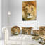Lion avec visage calme - coussin décoratif imprimé animal