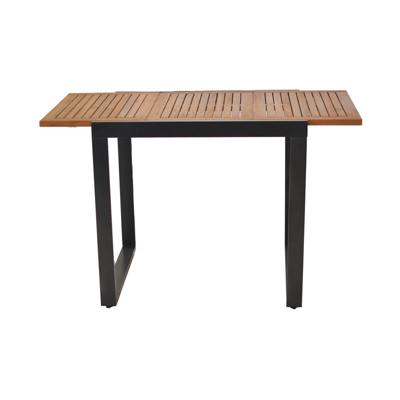 Cainin Rectangular Extendable Outdoor Dining Table , 80cm cm W 90cm cm D, Dark brown, 74cm H x 80cm L x 70cm W