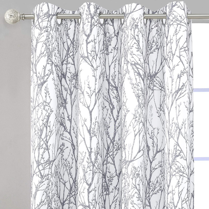 Tree Branch Blackout Curtains For Bedroom Curtains 2 Panels Set  Branch Lined Window Treatment Thermal Grommet Top Curtain For Living Room Winter Warm Curtain