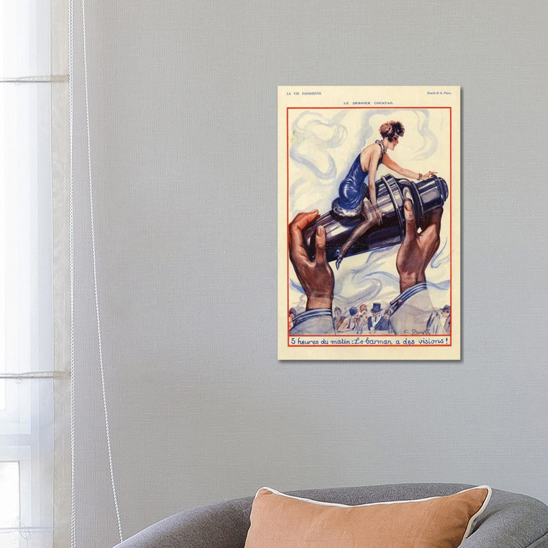 1928 La Vie Parisienne Magazine Plate - Print on Canvas, 30.48cm H x 20.32cm W x 1.91cm D, Wrapped Canvas