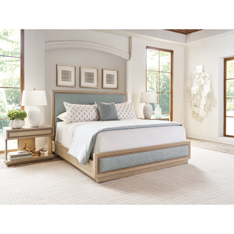 Sunset Key Grayson Upholstered Bed, Gray/Sand Drift, California King