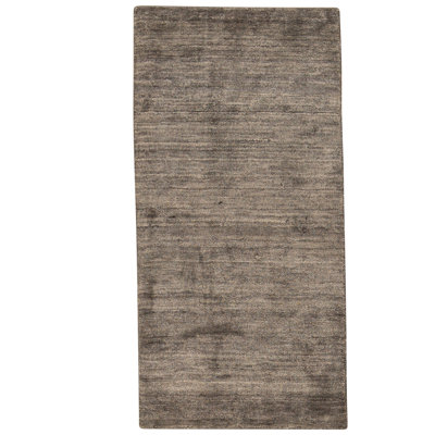 Hand-Knotted Dark Grey Area Rug