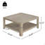 Table basse carrée avec rangement, frêne clair