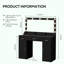 Coiffeuse 46,4 "avec 2 grands tiroirs et grand organisateur vertical-2040437539