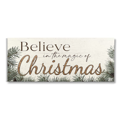 Magic Of Christmas Phrase Canvas Wall Art by Susie Boyer