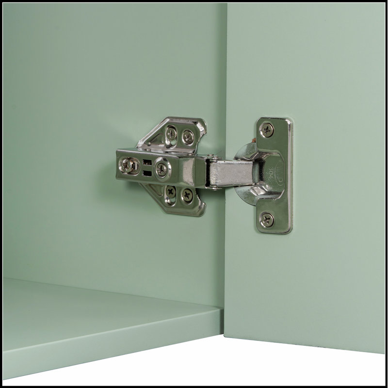 Meuble-lavabo moderne de 20 pouces avec lavabo en céramique, porte à motif de losanges, poignée dorée et tablettes de rangement latérales pour petits espaces