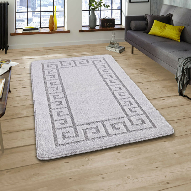 Mariela Non-Slip Striped Indoor Doormat, Silver, 60cm x 220cm