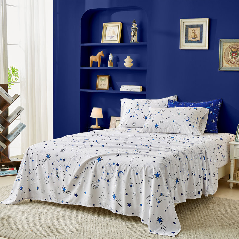 Super Soft Sheet Set With Printed Pattern For For A Cozy And Vibrant Bedroom, Queen