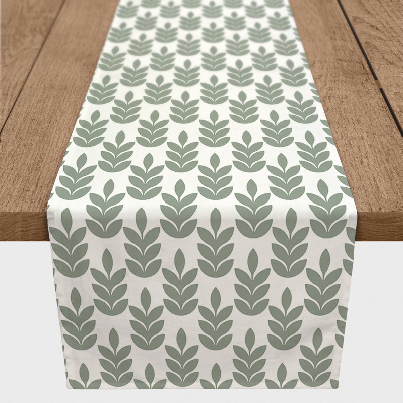 Chemin de table Abirami, 90 po x 16 po, Vert