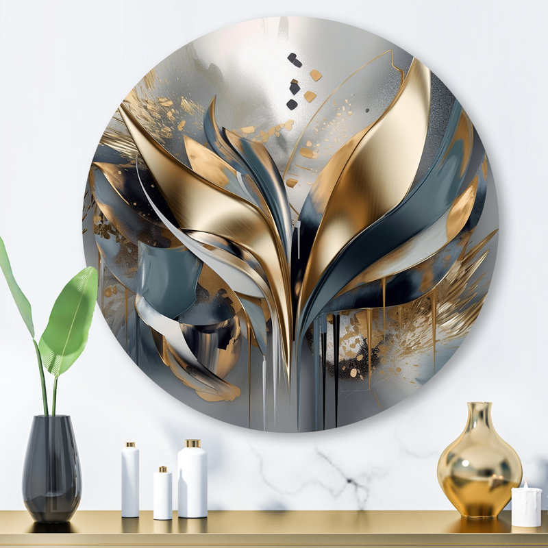 Abstract Shapes And Lines IV Abstract Wall Decor on Metal, 29" H x 29" W x 1" D