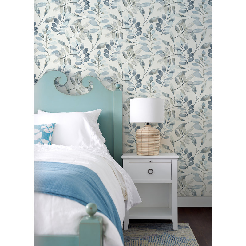Rouleau de papier peint lisse L 33 pi x l 20,5 po Eleanor, Bleu