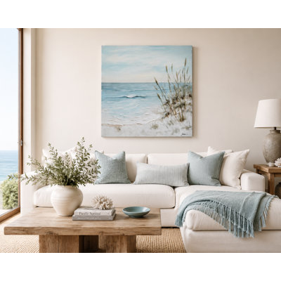 Soft Coastal Seascape Wrapped Canvas Wall Art
