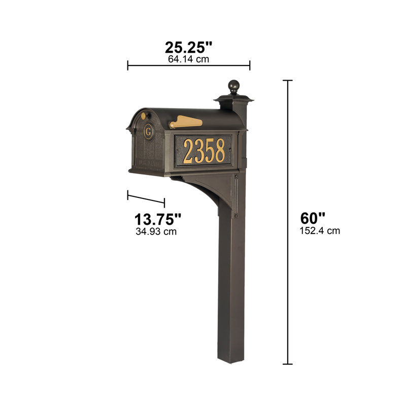 Balmoral Post Mounted Mailbox, Yes, French Bronze