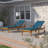 Saeon 78.75" Long Reclining Acacia Single Chaise with Cushions-1595985928