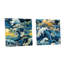 Sunrise Hokusai Waves Japanese Pattern I - Coastal Acrylic Wall Art Glass Set Of 2-103931619