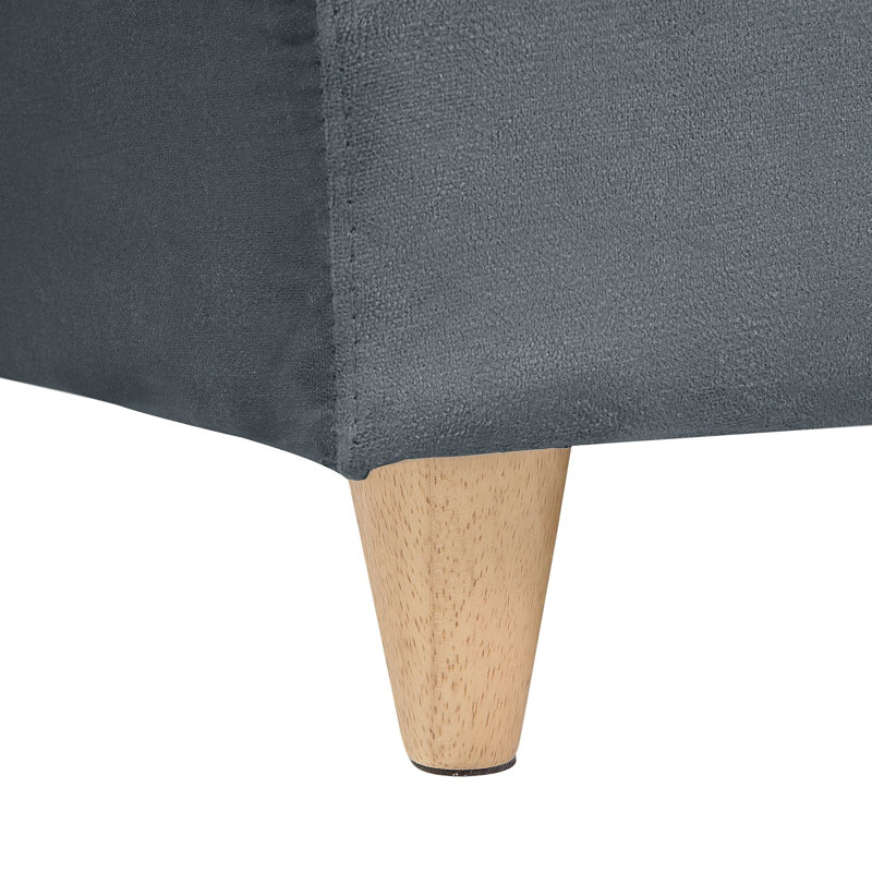 Chaz Upholstered Chaise Lounge, Dark Grey