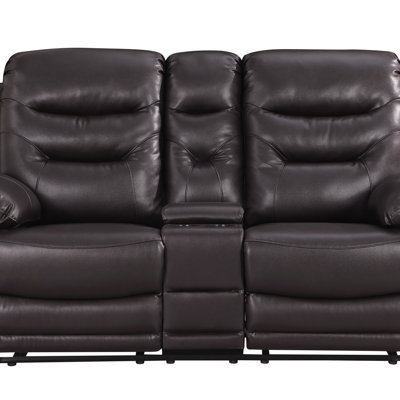 Causeuse inclinable luxueuse en cuir avec dossier en fibre et soutien lombaire pour un confort ultime