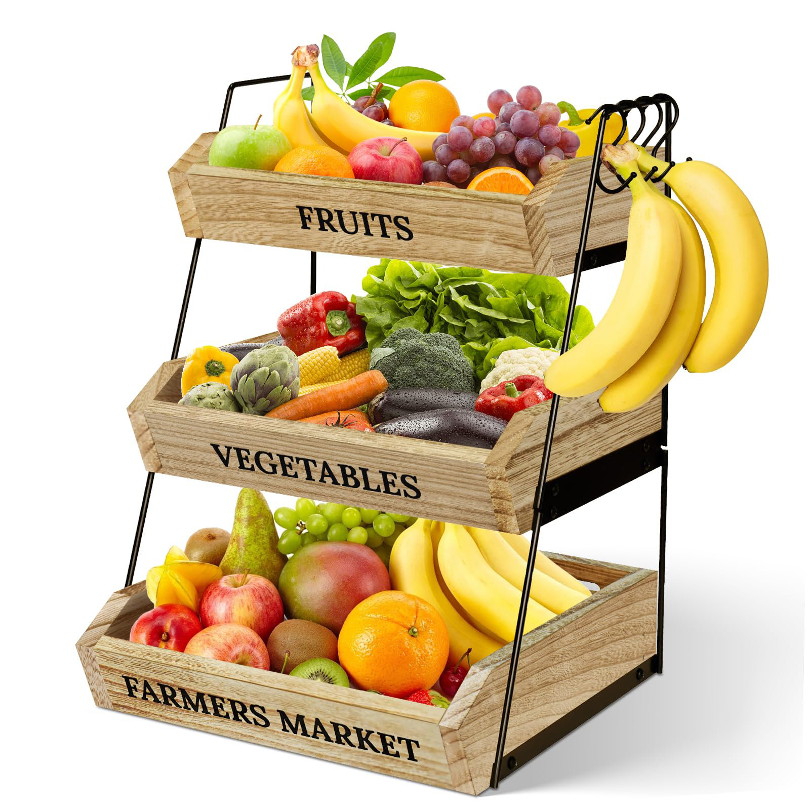 Snack Stand Fruit Bowls YYW For Kitchen Counter, White Gold