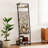 6-Tier Ibrahim With Shelf Rustic Brown And Black, 59-Inch Wall-Leaning Farmhouse Rack For Organized Storage, Freestanding Design Enhances Bathroom Decor, Space-Saving For Small Rooms With Adjustable Feet