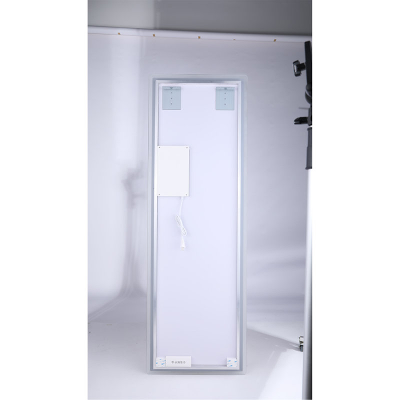 Miroir pleine grandeur avec corps de meuble-lavabo lumineux et miroir à DEL avec miroir mural de grande taille, coins arrondis, chambre à coucher, salon, vestiaire, hôtel