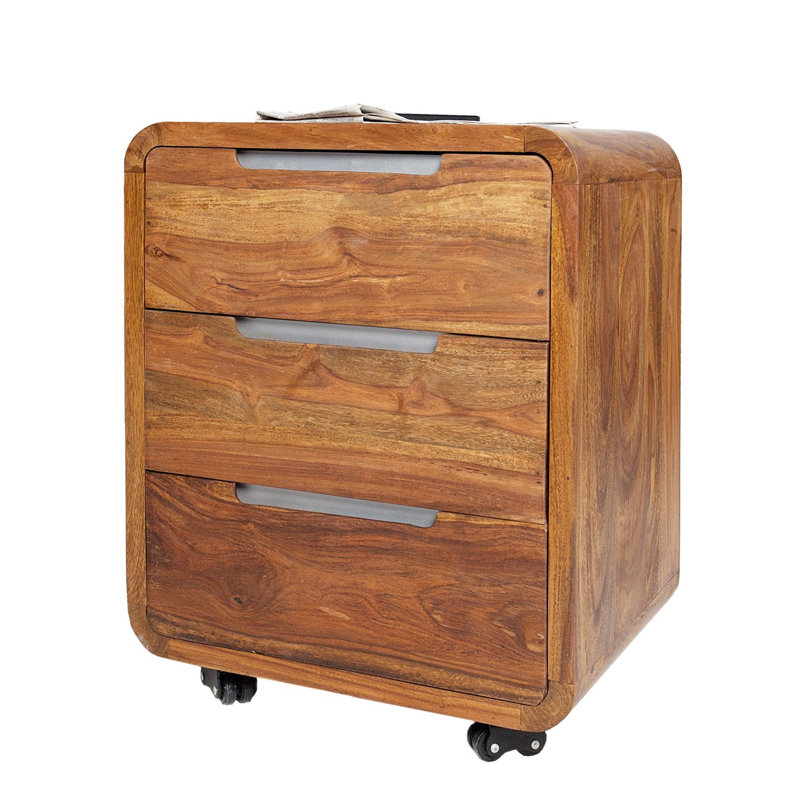 Mitcham 50 cm W 3 -Drawer Solid Wood Filing Cabinet
