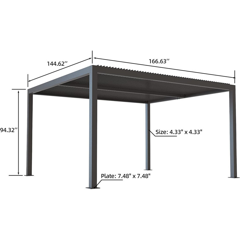 Aluminum Pergola, 4.3m x 3.7m