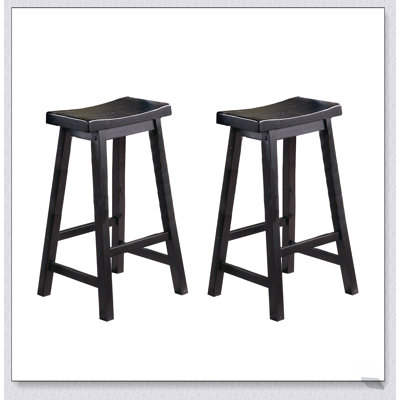 Ensemble de 2 tabourets de bar noirs de 29 po de hauteur à finition noire pour un confort et un style décontractés