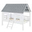 Lit simple mezzanine bas avec toit et deux fenêtres à l'avant