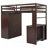 Twin Size Loft Bed With Drawers,Desk,And Wardrobe-Espresso-1092697841-1092697842