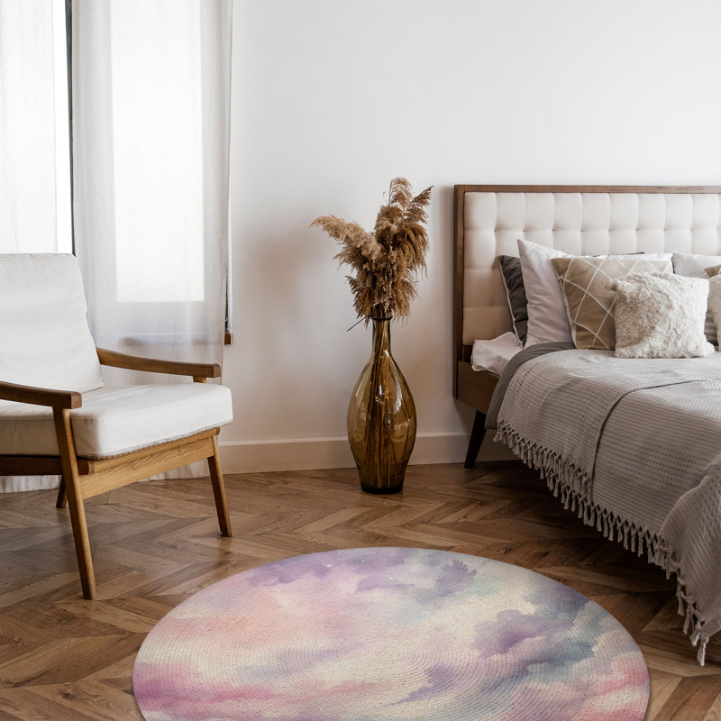 Tapis tressé Twilight Whispers, Rond 5 pi