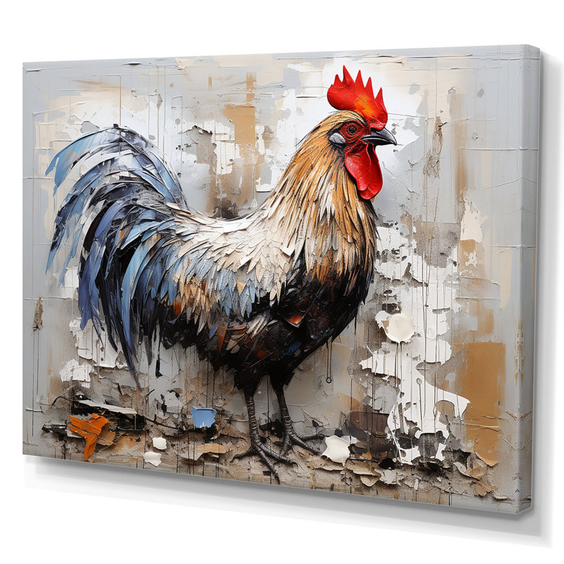 Loyal Rooster Portrait III - Rooster Animal Wall Decor, 30" H x 40" W x 1.5" D, Wrapped Canvas