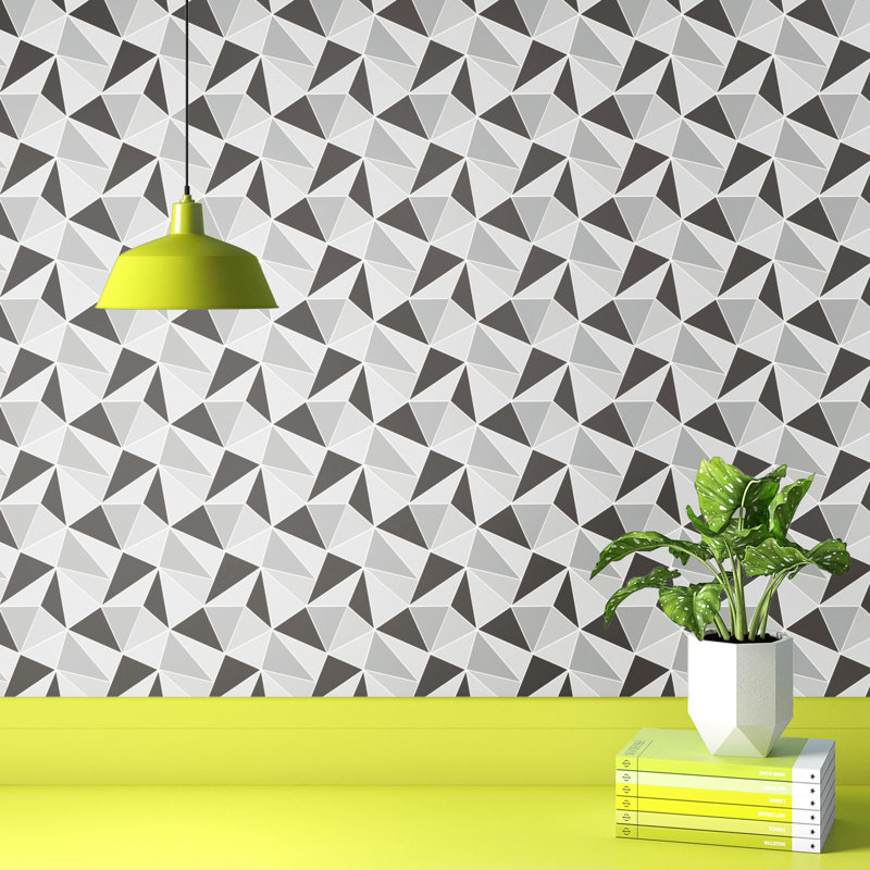 Addisyn 10m x 53cm Semi-Gloss Wallpaper Roll, Black/Silver