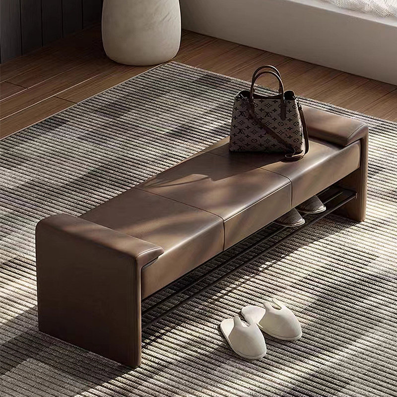 Banc de rangement pour 6 paires de chaussures, Brun