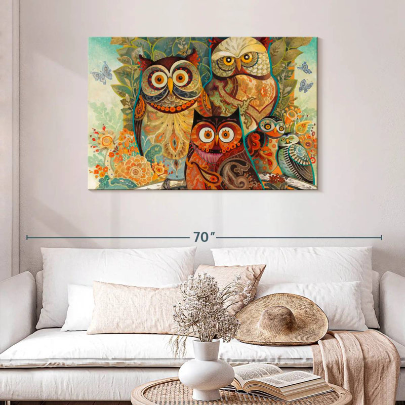 Brampt Forest Owls, 30" H x 45" W