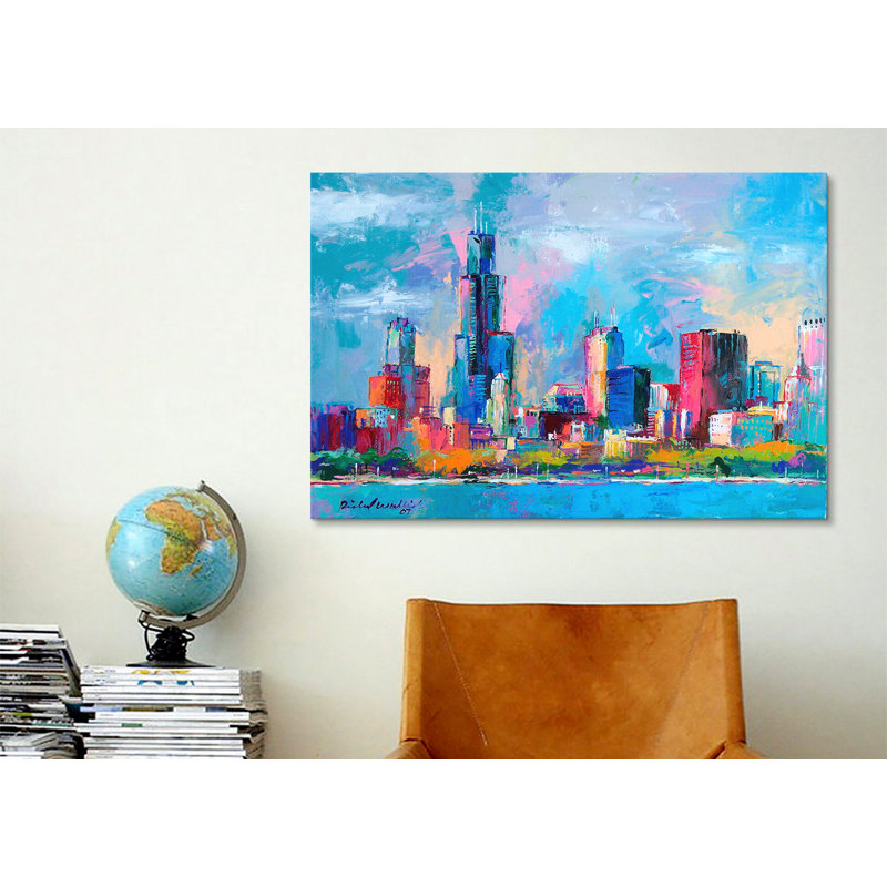 «Chicago 5» par Richard Wallich, reproduction d'art sur toile, H 8 po x l 12 po x P 0,75 po, Toile tendue, Pas de tapis