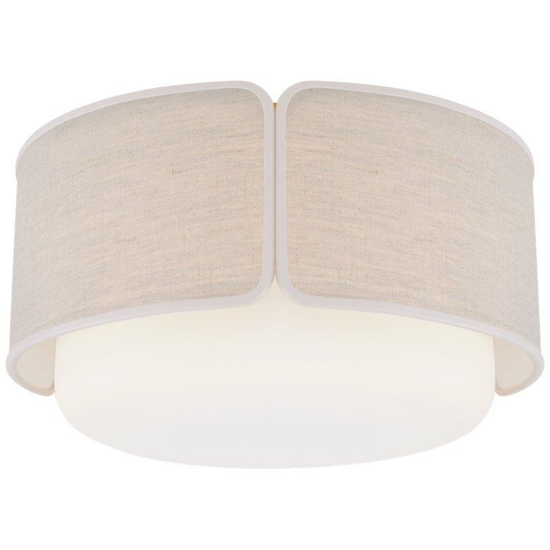 Eyre 1 - Light Flush Mount, 10.5" H x 18" W x 18" D, Cream/White, Soft Brass