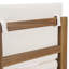 Bois d'extérieur pour 2 avec coussins beiges, structure solide, housse de coussin non poreuse, esthétique rétro pour salle à manger, ensemble de 11,5 po de hauteur et poids de 44,09 lb fabriqué en bois de couleur brune