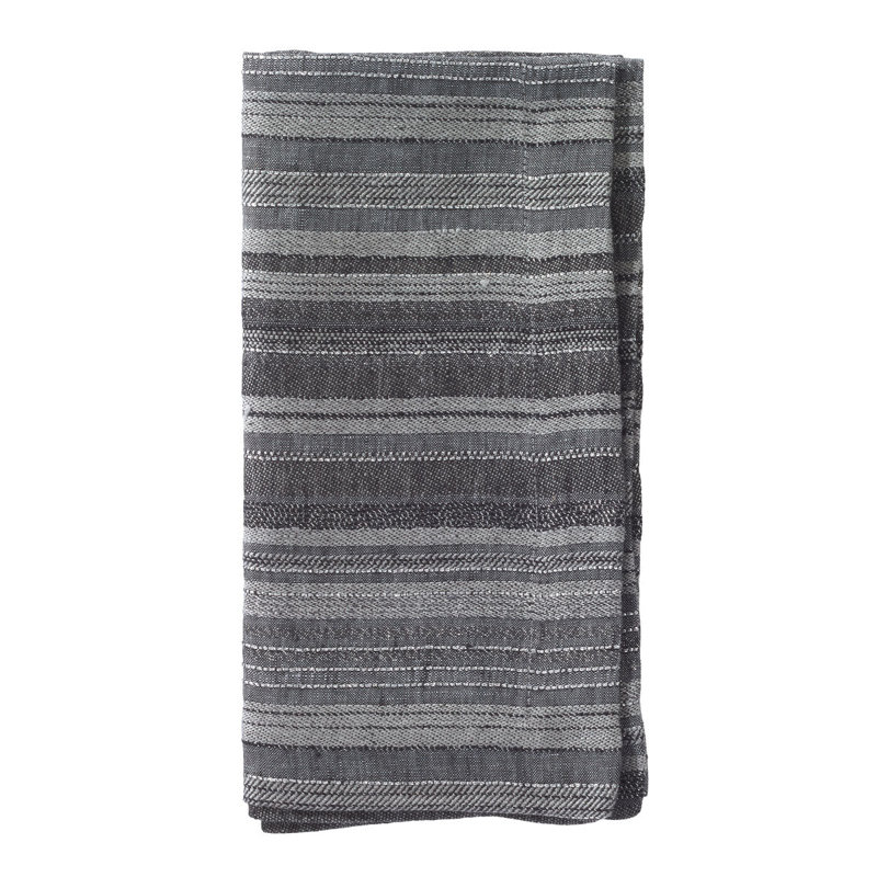 Midas Linen Blend Square Napkins, Charcoal