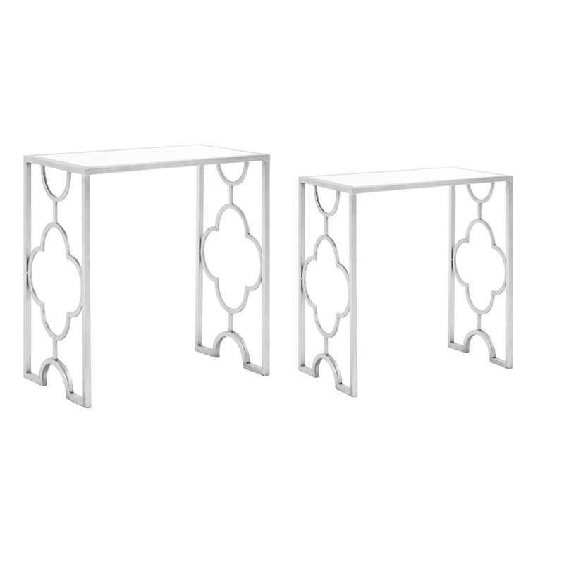 Glendive Sled Nesting Tables, Silver