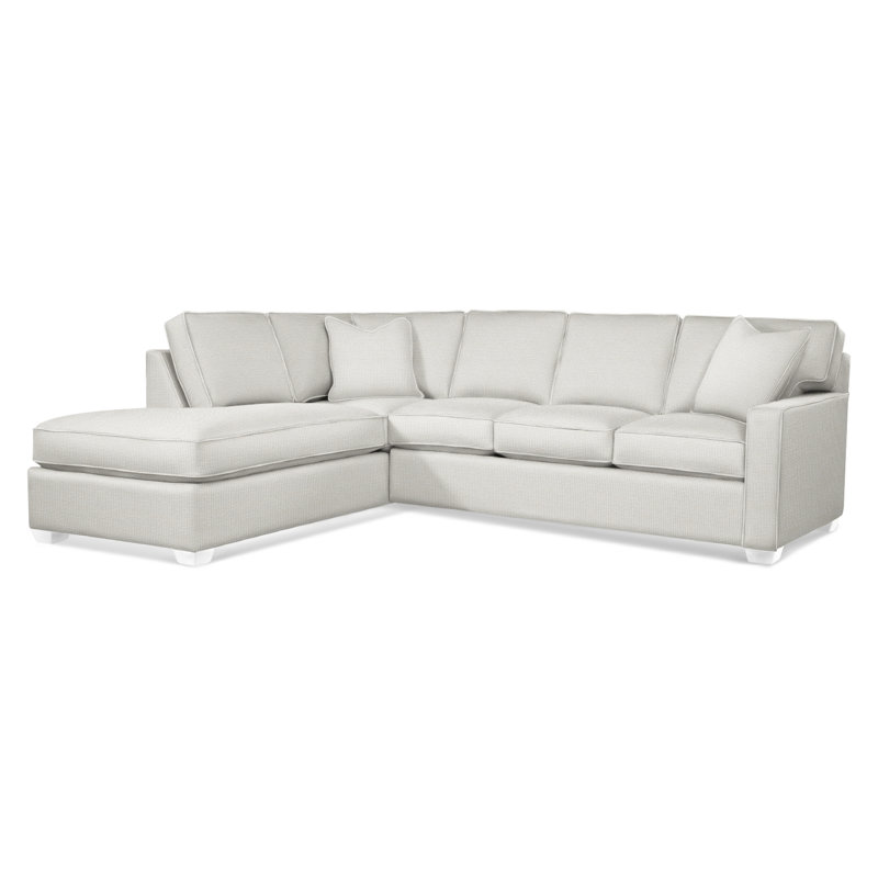 Ellora Upholstered L-Shaped Sectional, Frost White, Left Hand Facing, Pearl Stripe, 0206-85