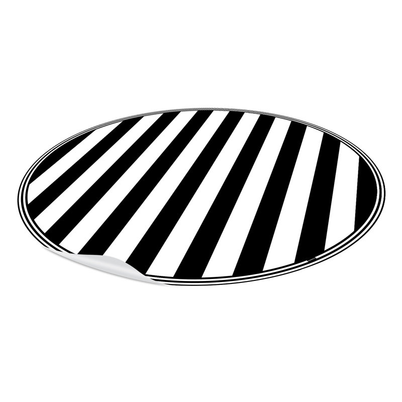 Keough Non-Slip Striped Indoor Doormat, Round 136cm