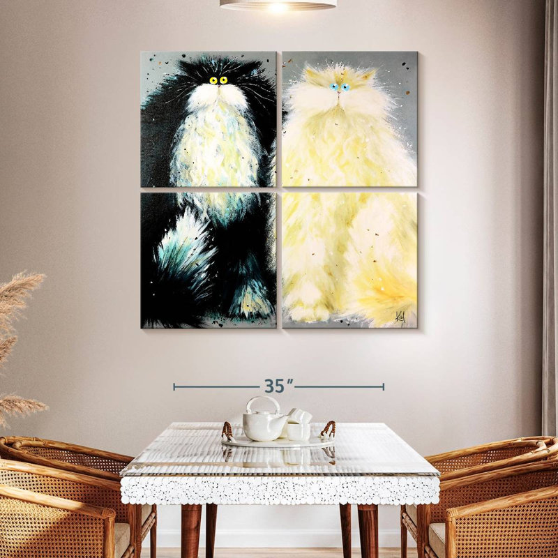 Brampt Mr And Mrs Cats, 45" H x 45" W