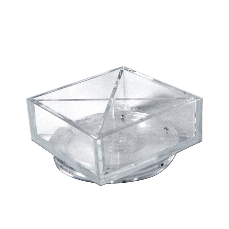 Clear Styrene 4-Compartment Rotating Desk Organizer
