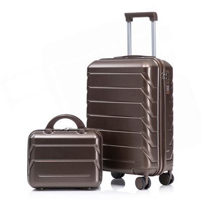 14 "/ 20" 2 pièces / ensemble dans un bagage à roulettes en ABS, avec serrure à combinaison, étui à cosmétiques 14 "