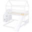 Lit de maison avec glissade - Simple au-dessus de simple, Blanc, Cadre de lit superposé confortable, Blanc-30574271