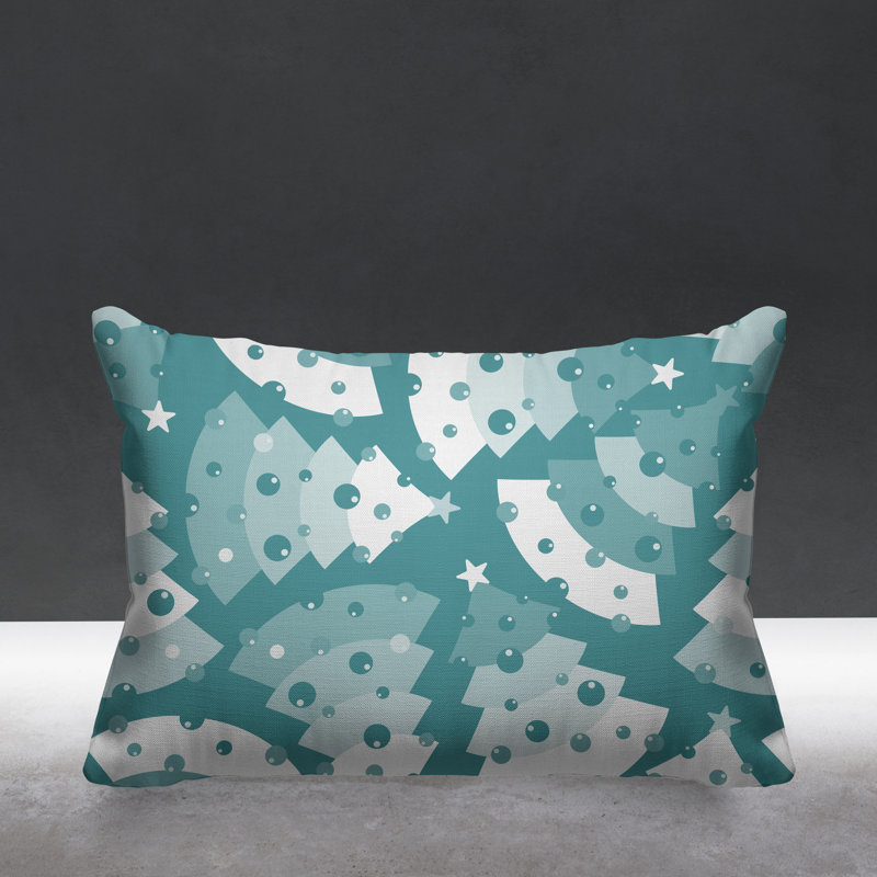 Coussin décoratif intérieur / extérieur Christmas Tree, Ciel, 14 po x 20 po, Rectangulaire
