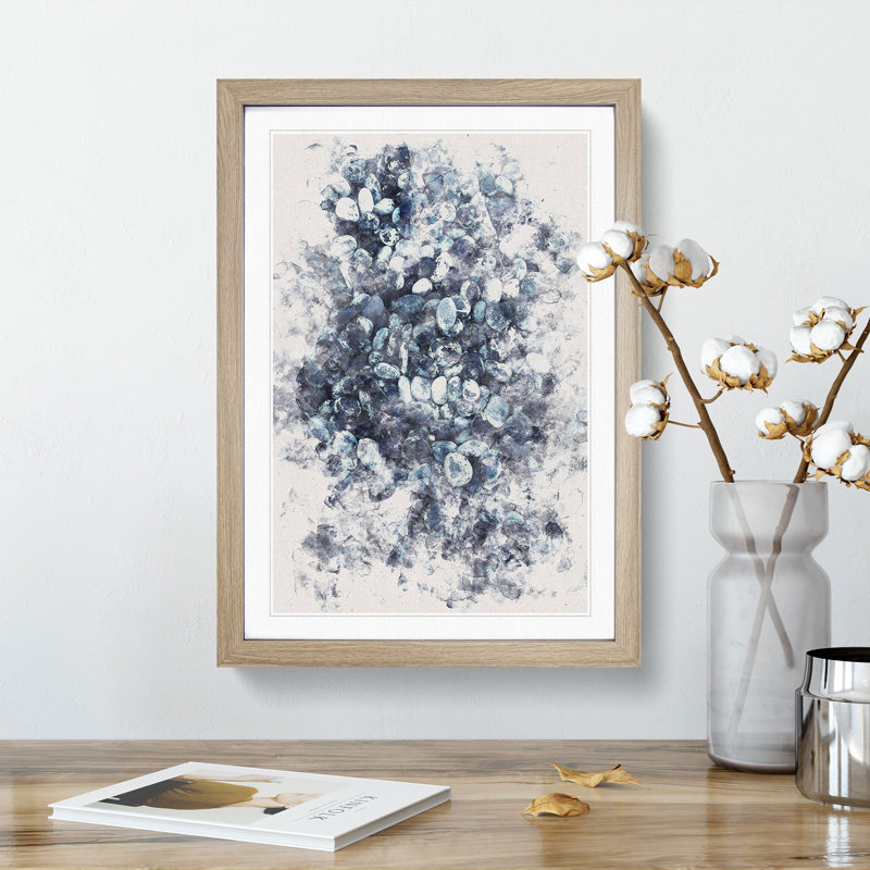 Pebbles on the Beach - Framed Print, Oak Framed, 45cm H x 33cm W x 2cm D