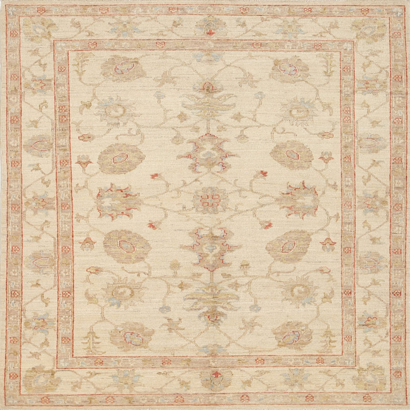 Tapis traditionnel brun / beige Gryb, Rond 7 pi